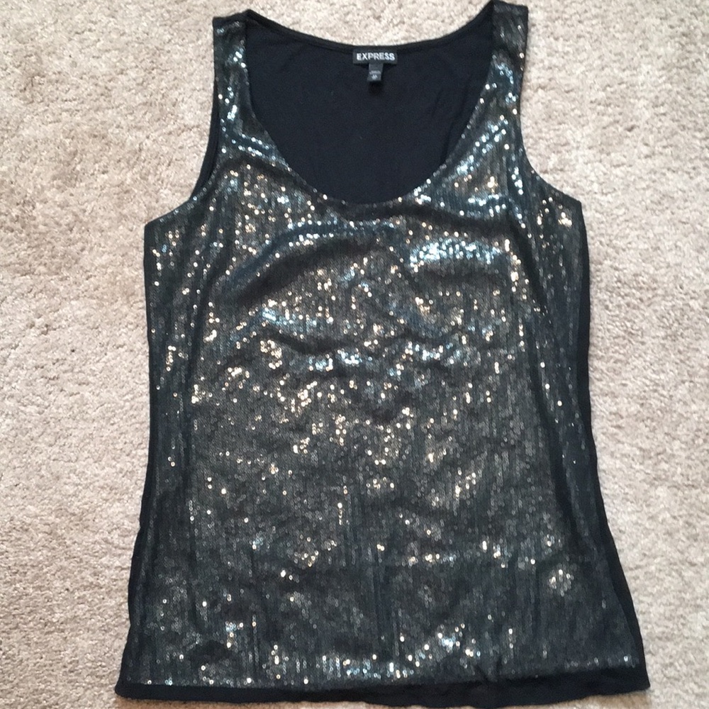 EXPRESS Black shimmery tank
